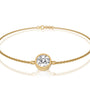 Yellow gold yue guang bezel solitaire bracelet for women