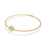 Yellow gold yue guang bezel solitaire bracelet for office wear