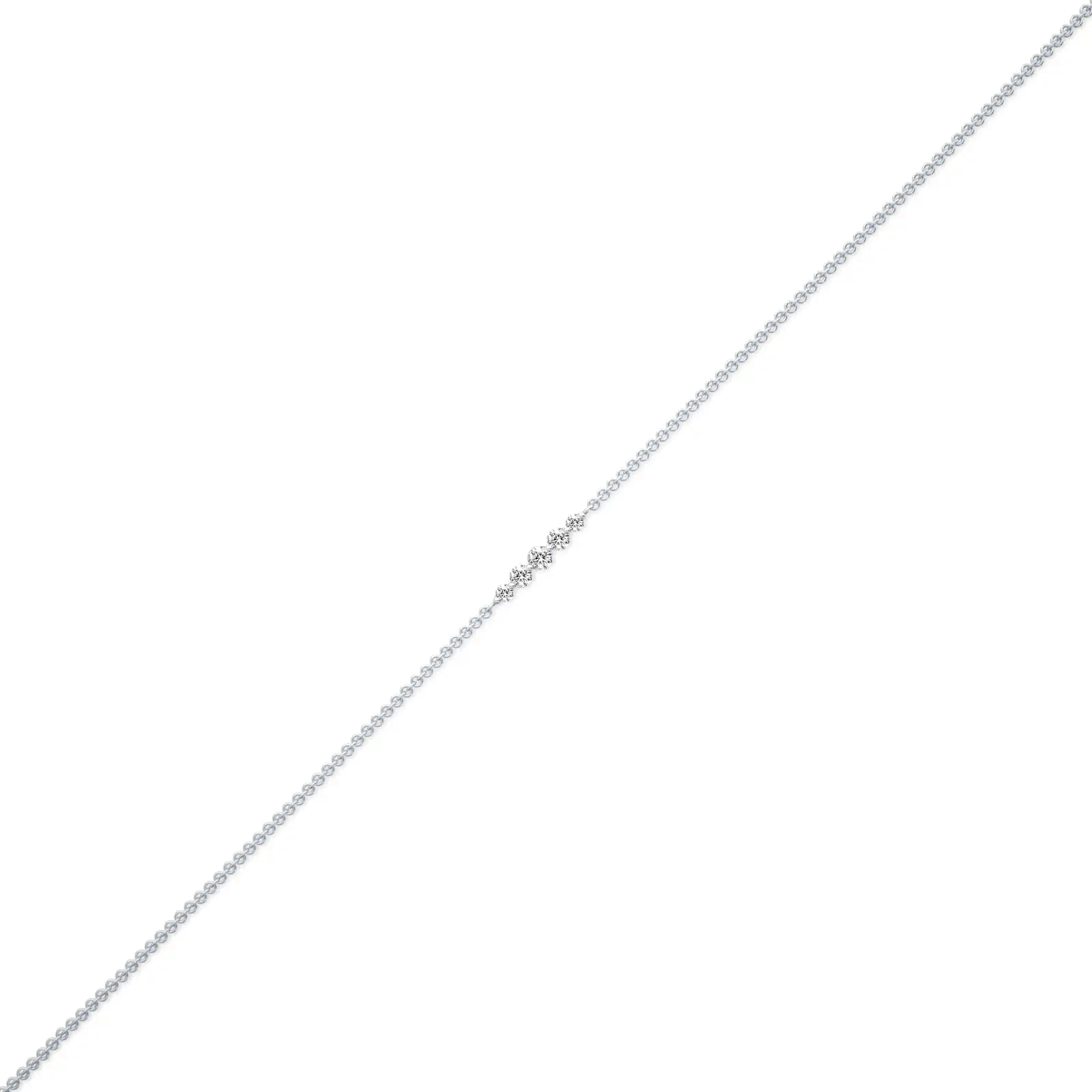 White gold wu xing graduated diamond bracelet for women