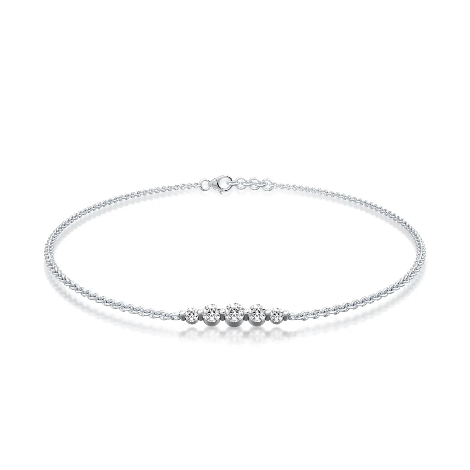 Wu xing graduated diamond bracelet