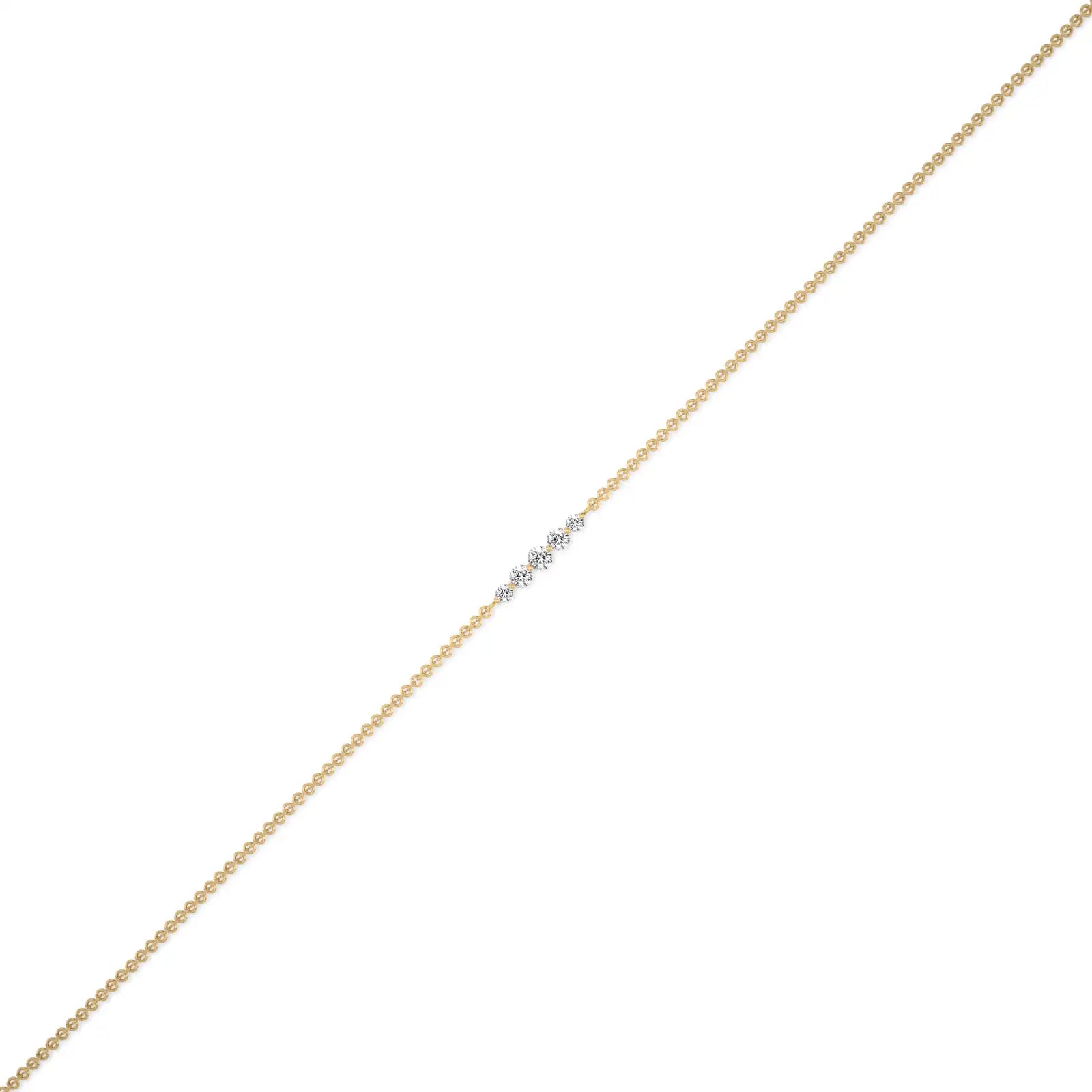 Trendy yellow gold wu xing graduated diamond bracelet