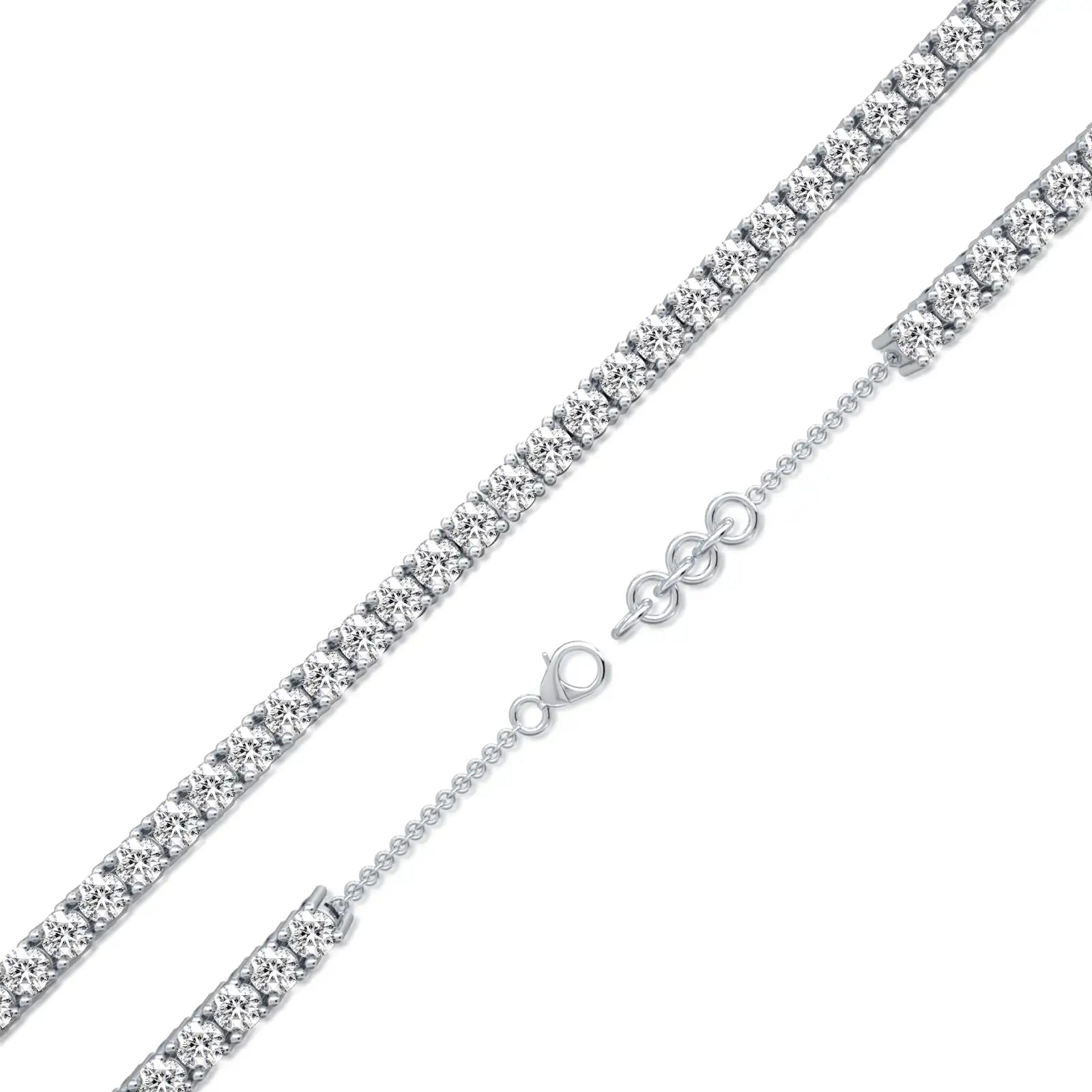 Trendy white gold yin he tennis bracelet