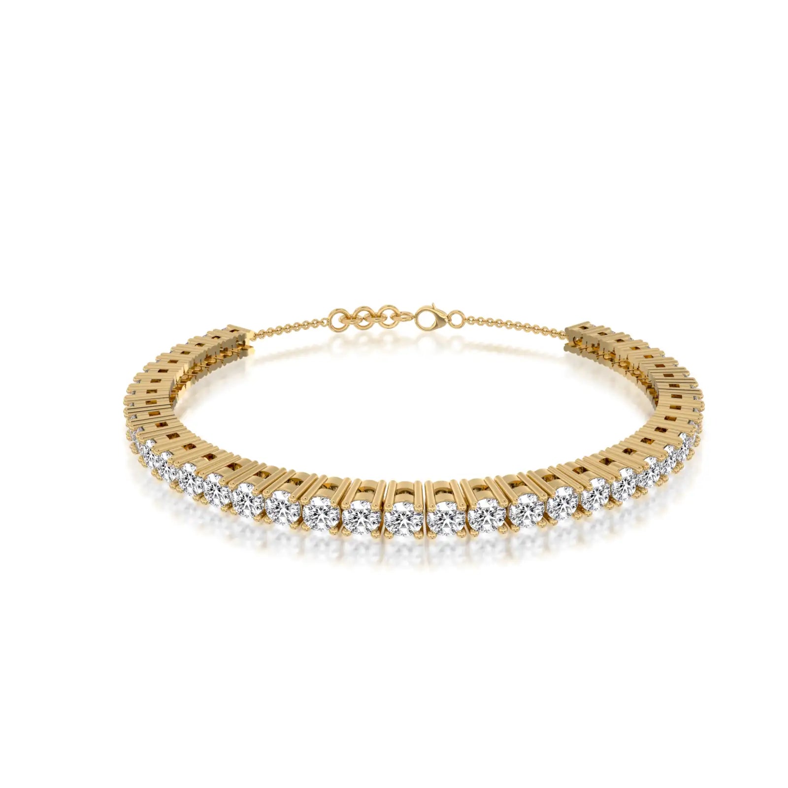 Yellow gold yin he tennis bracelet