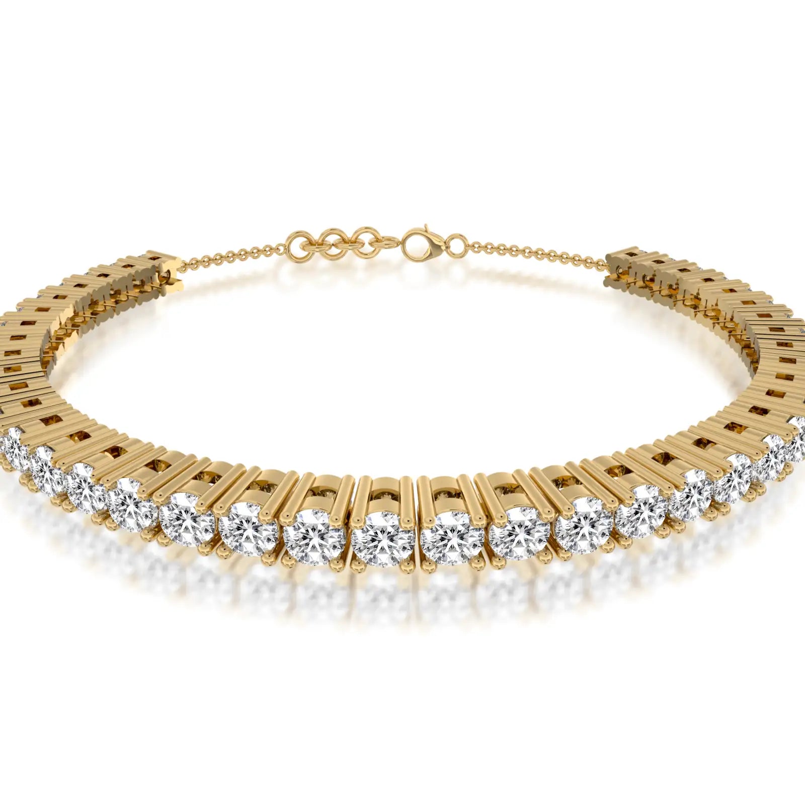 Fortune yellow gold yin he tennis bracelet