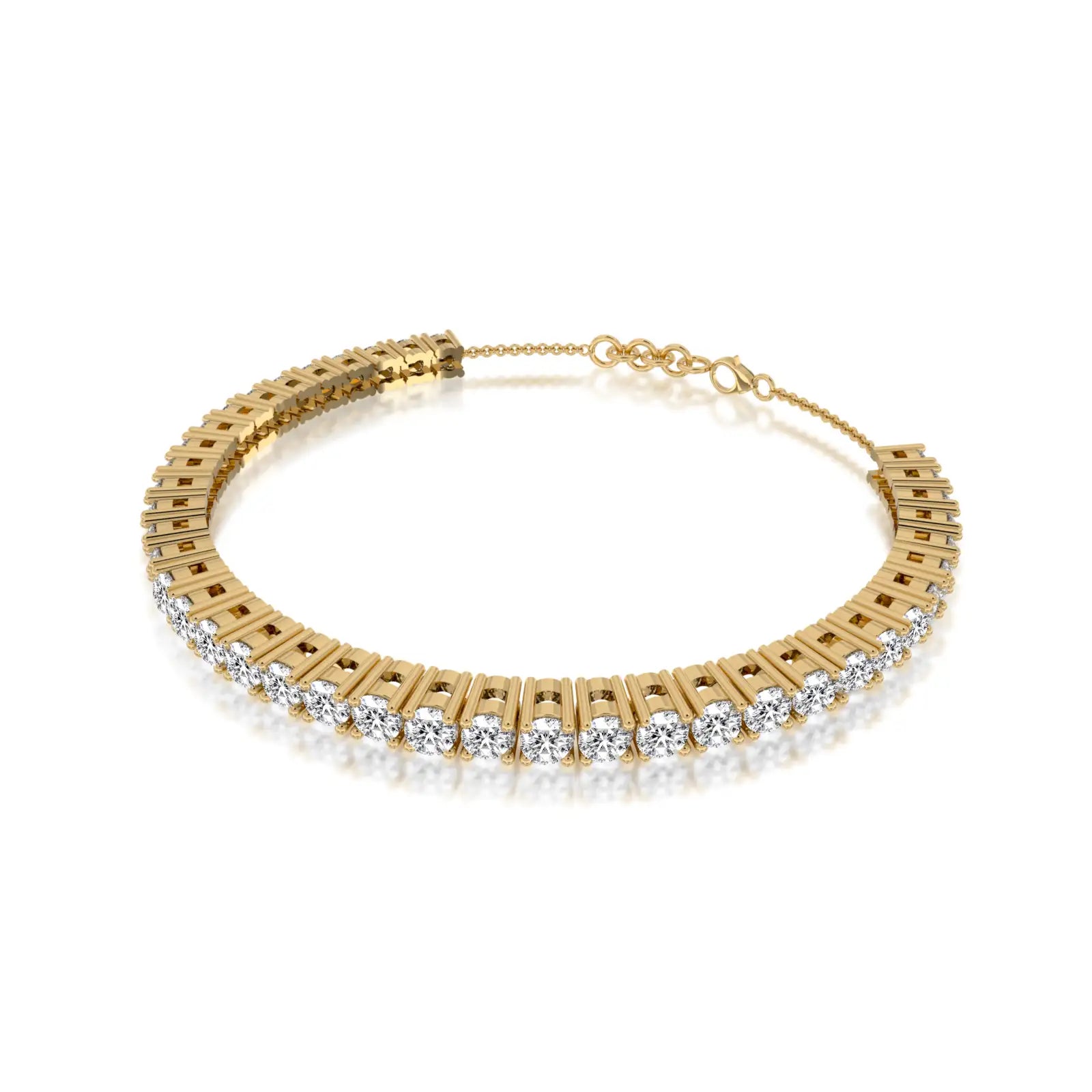 Fortune yellow gold yin he tennis bracelet for women