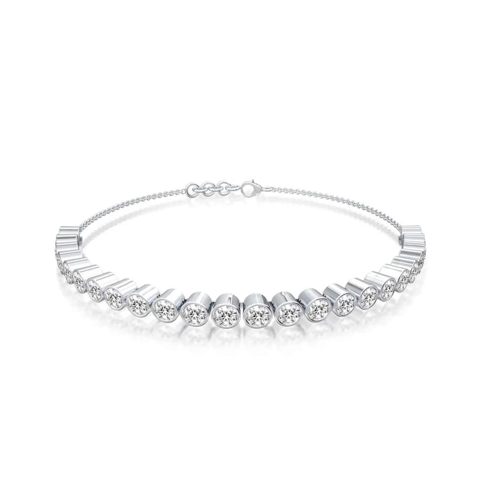Jing ling bezel tennis bracelet