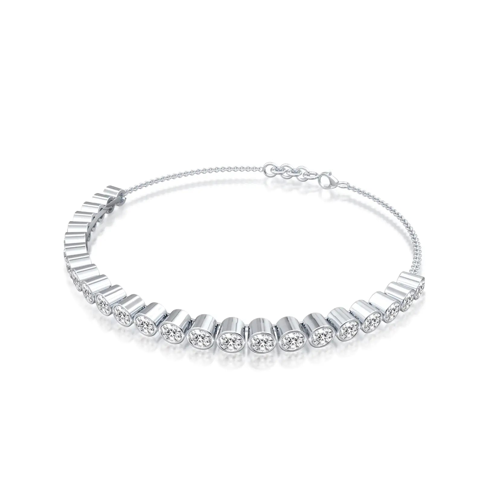 Fortune white gold jing ling bezel tennis bracelet