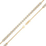 Trendy yellow gold jing ling bezel tennis bracelet