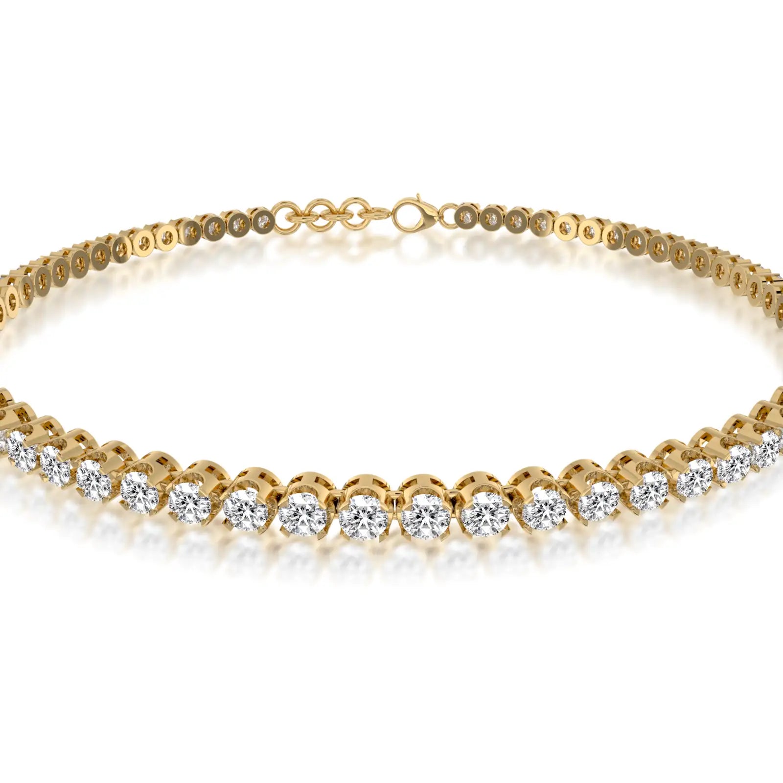 Fortune yellow gold yun xing classic tennis bracelet