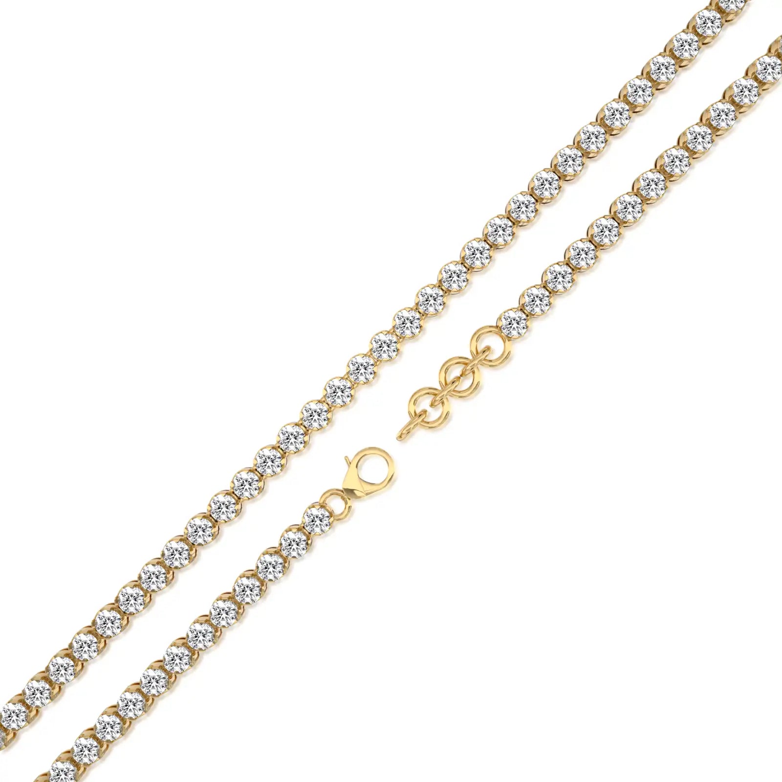 Fortune yellow gold yun xing classic tennis bracelet for office wear