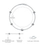 Dimension details of stylish celestia bezel diamond station bracelet