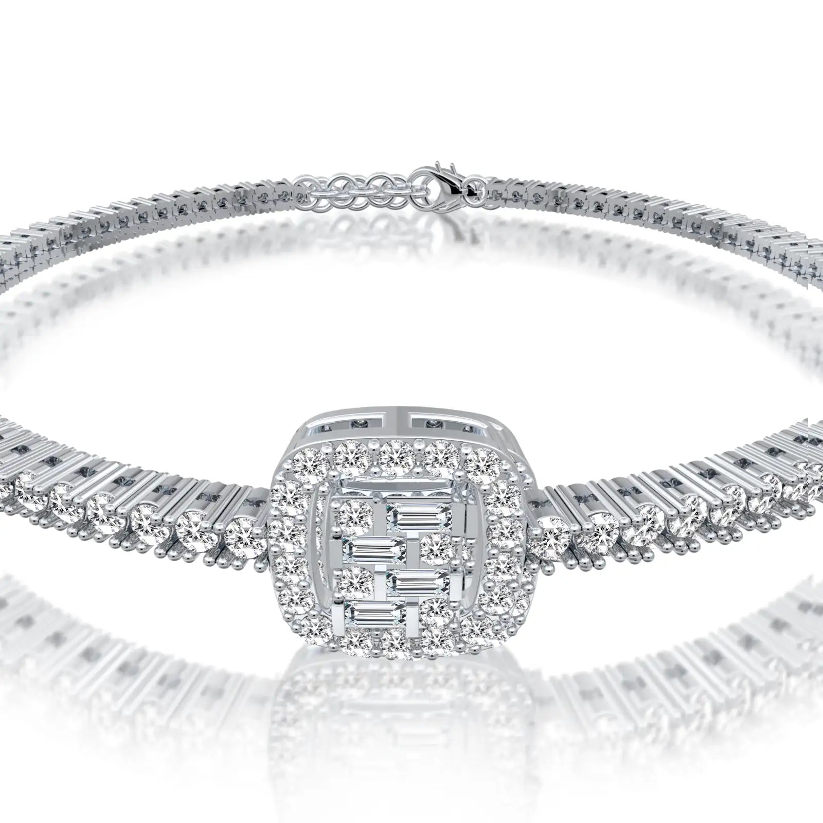 White gold eterna frame diamond bracelet by Fortune Jewellery