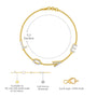 Dimension and descriptive image of unique amour LOVE diamond bracelet 