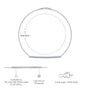 Dimension and descriptive details of white gold diamond bar chain bracelet 