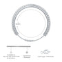 Descriptive and dimension image of white gold yin he tennis bracelet 