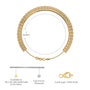 Descriptive and dimension image of yellow gold yin he tennis bracelet 