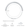 Dimension and descriptive image of  jing ling bezel tennis bracelet