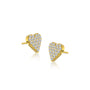 Full pavé diamond heart ear studs valentine gift for women