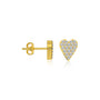 Stylish full pavé diamond heart ear studs