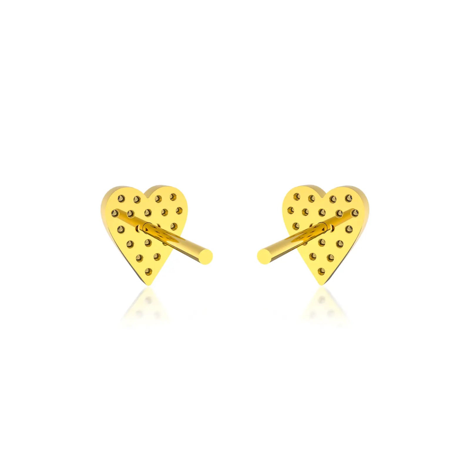 Beautiful diamond full pavé diamond heart ear studs for women
