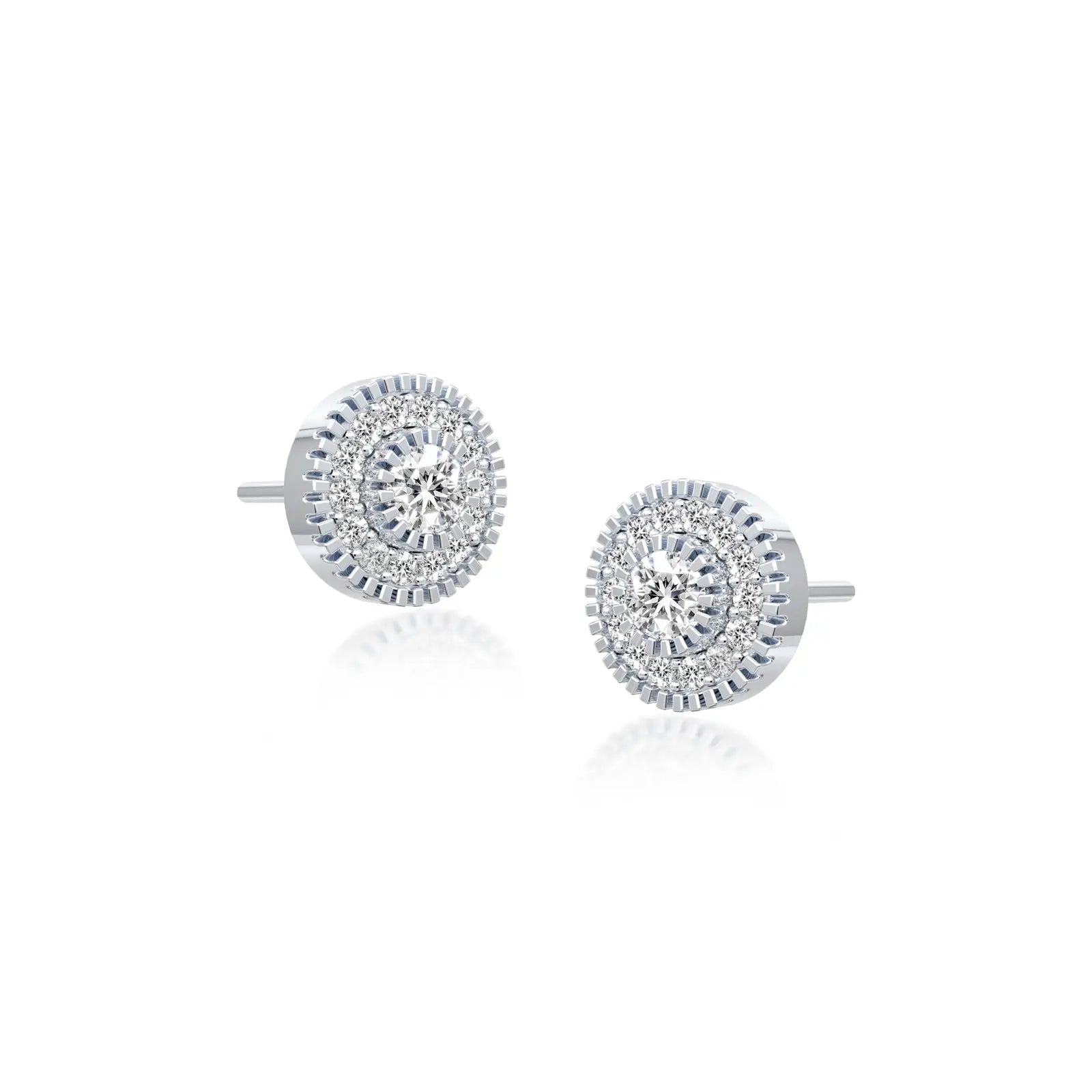 Fortune bloom diamond cluster ear studs for office wear