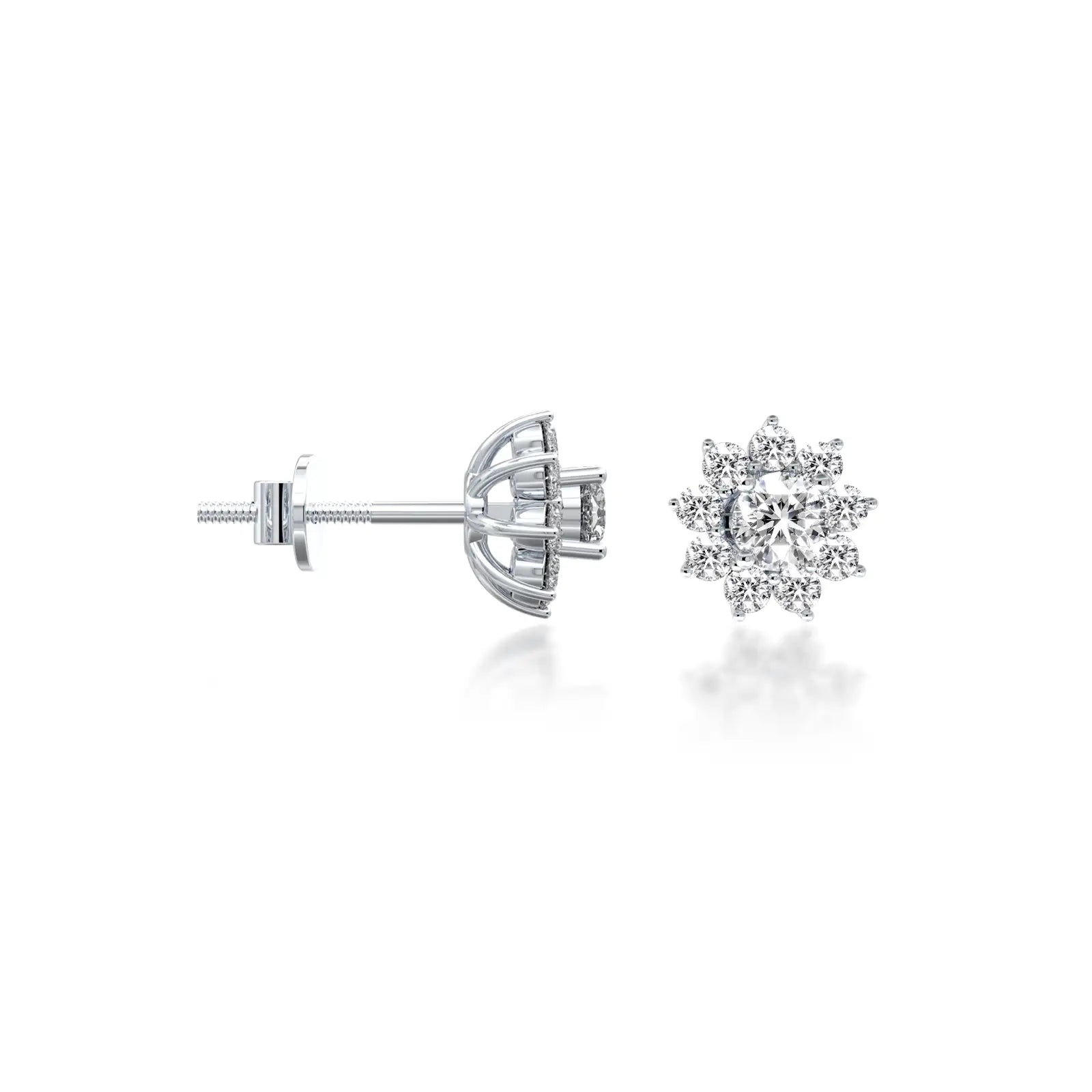 Eternal blossom diamond stud earrings for pretty girls