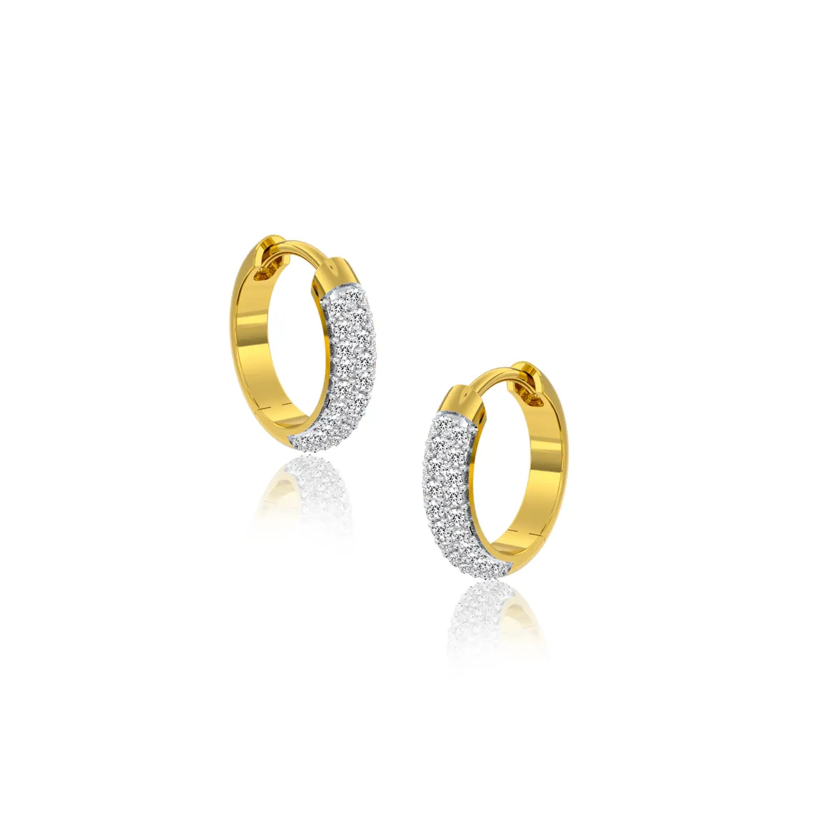 Embrace diamond pavé hoop earrings for office wear