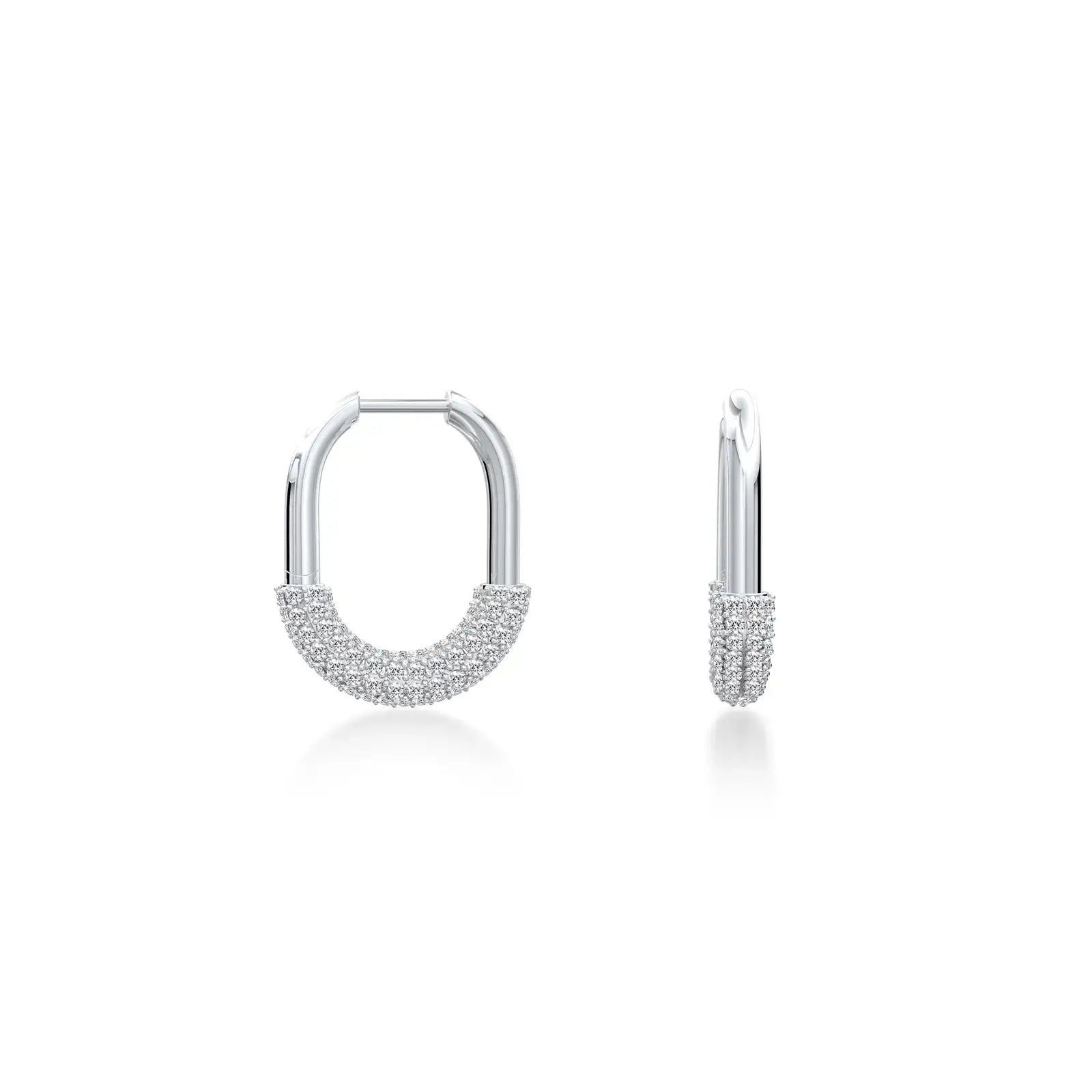 Trending rectangular diamond hoop earrings for women