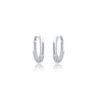 Stylish rectangular diamond hoop earrings for women 
