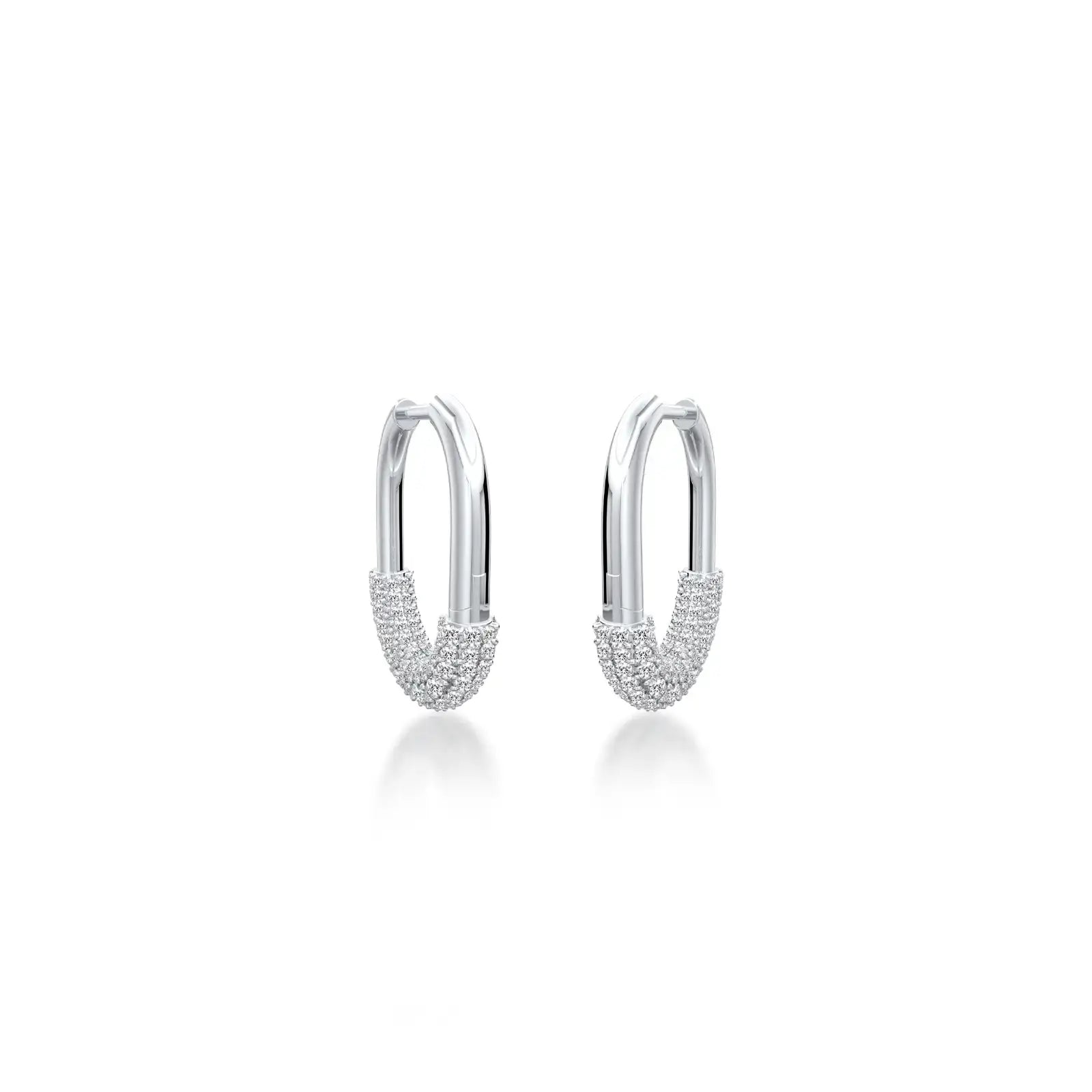Stylish rectangular diamond hoop earrings for women 
