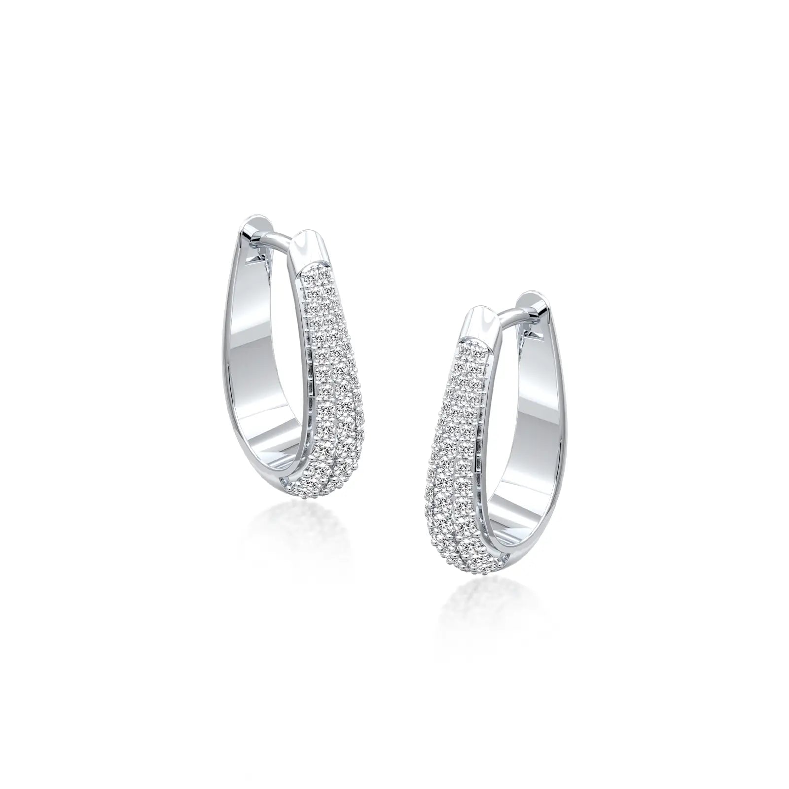 Pear frost diamond hoops for office wear
