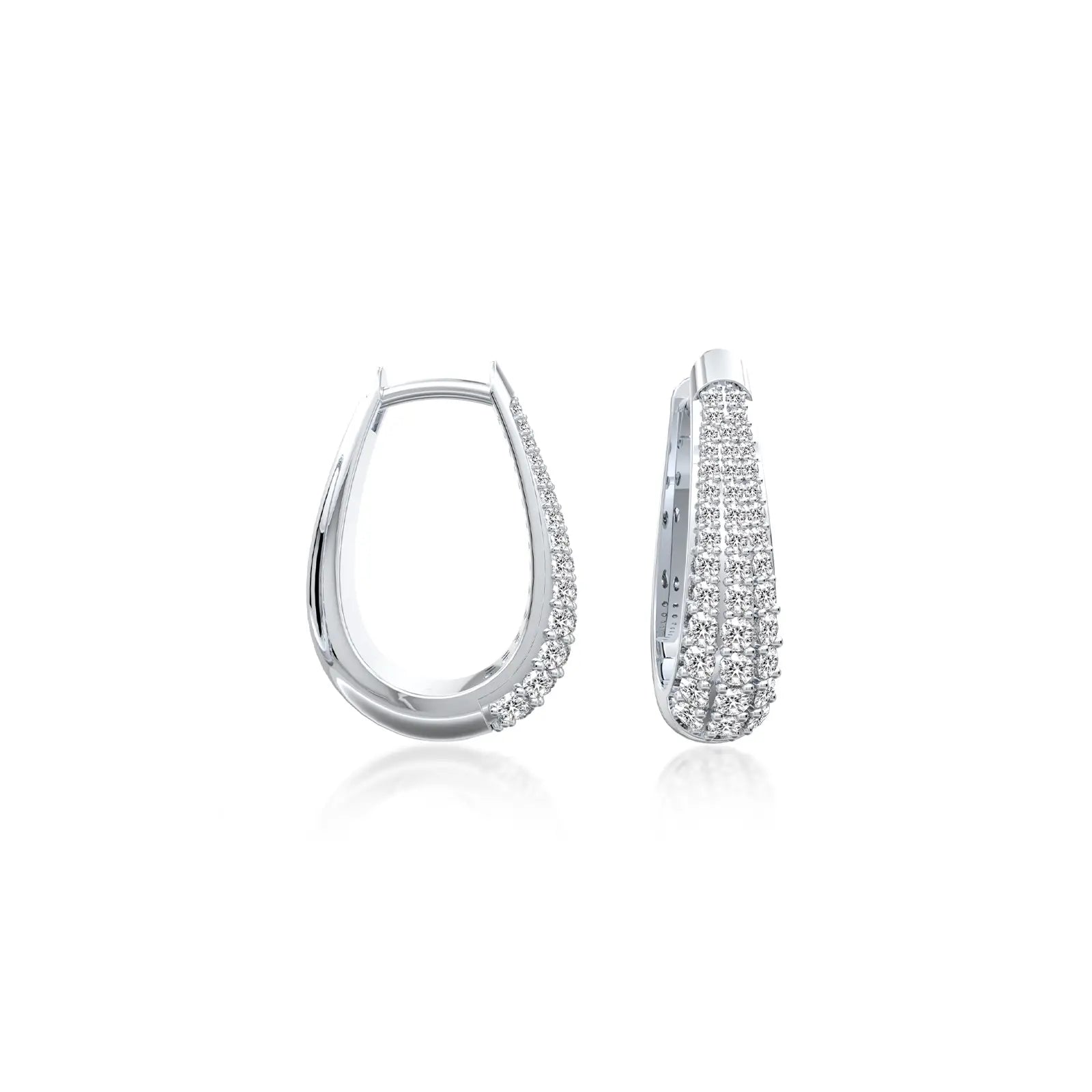 Trending pear frost diamond hoops for women
