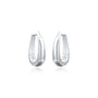 Elegant pear frost diamond hoops