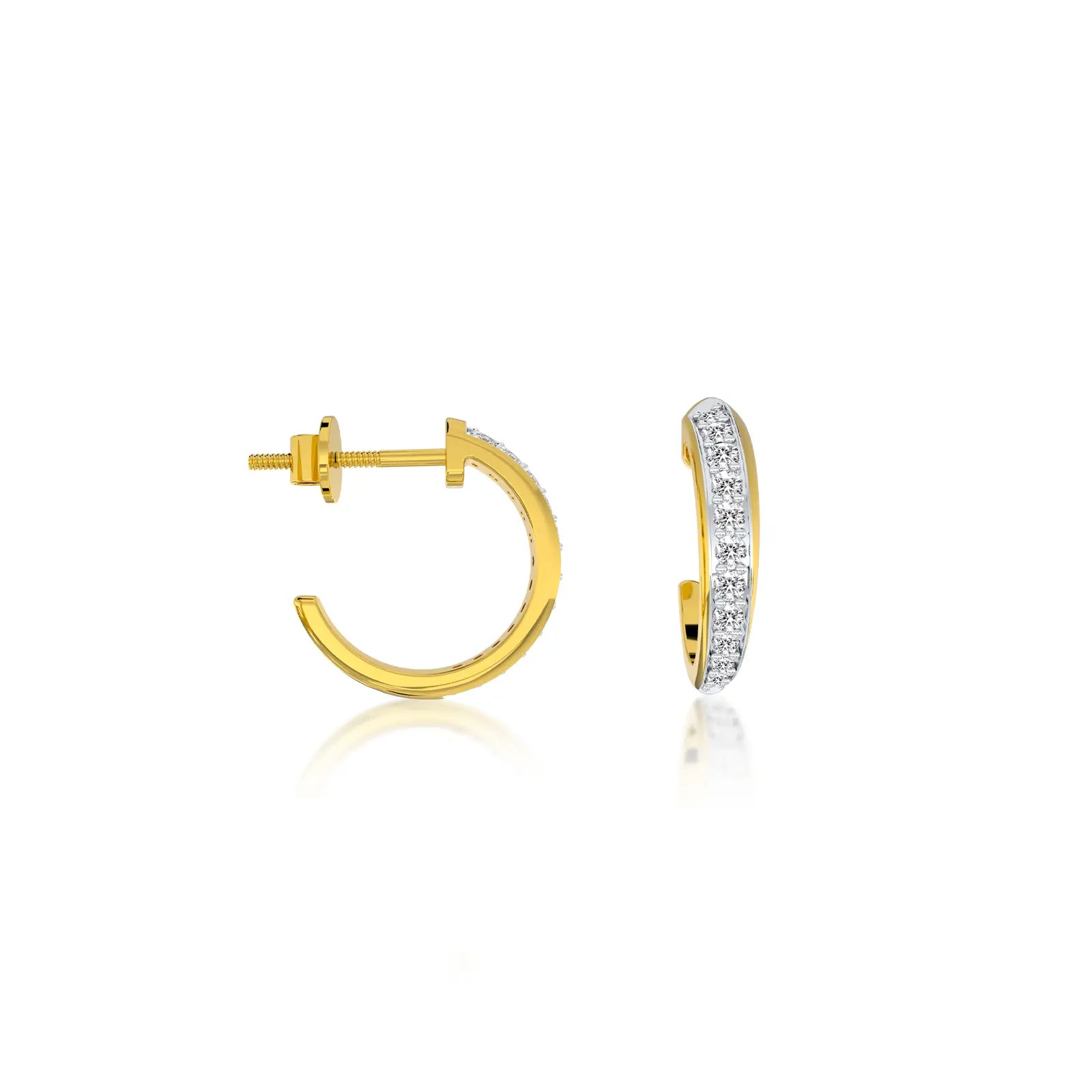  Trending single rail diamond hoop earrings for women