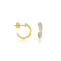 Single rail diamond hoop earrings valentine gift for women
