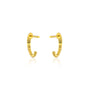 Stylish single rail diamond hoop earrings