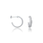 Trendy tunnel hoop diamond earrings