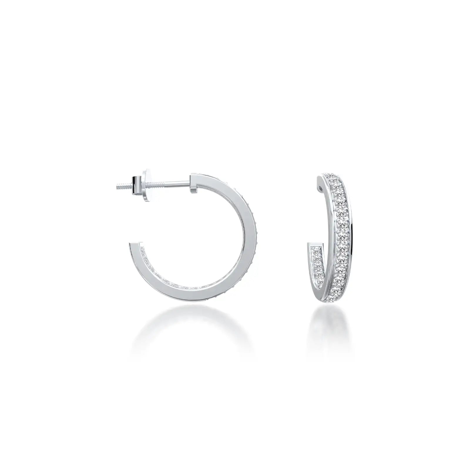 Tunnel hoop diamond earrings for office  wear