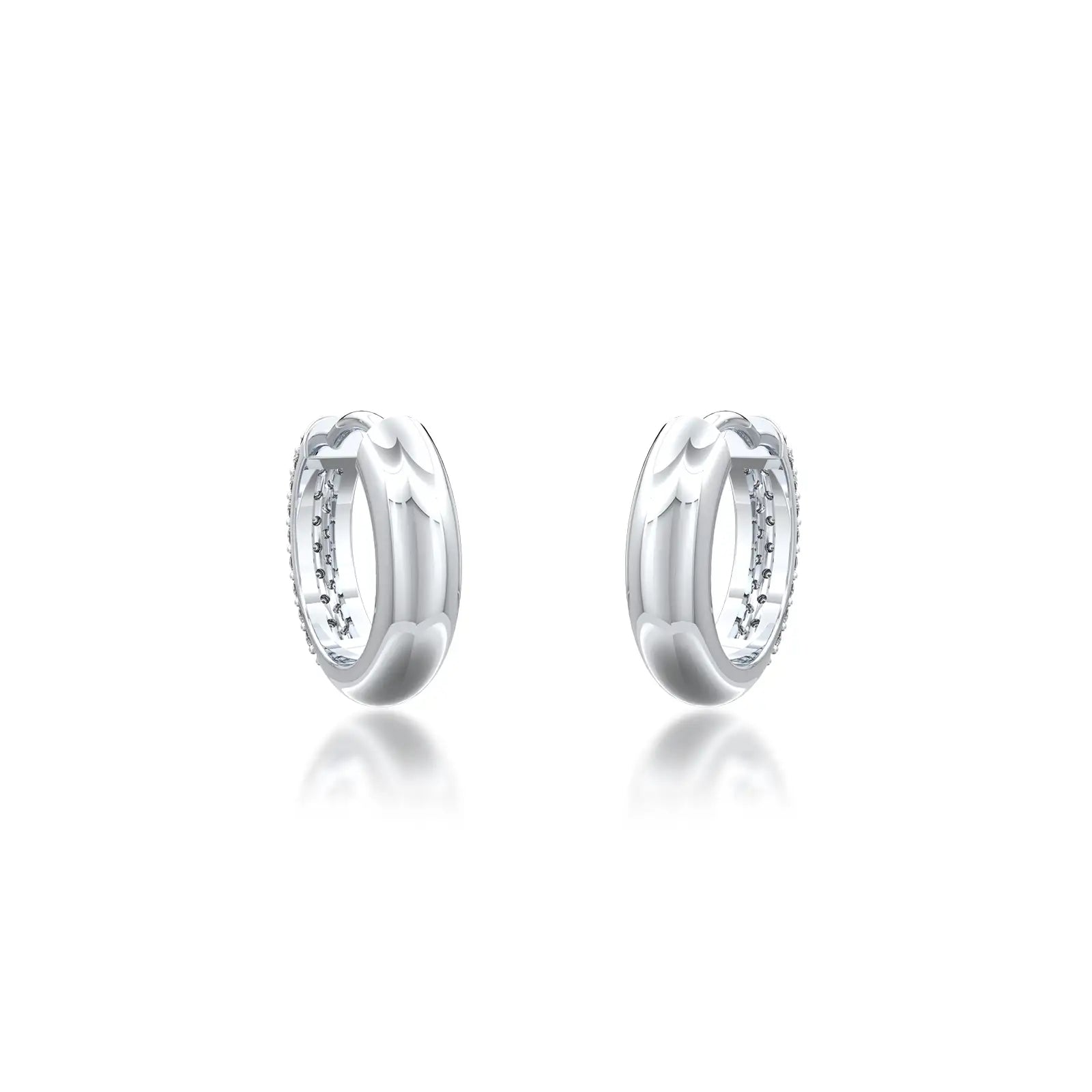 Trendy blaze bar diamond ear hoops 