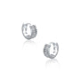 White gold triple row diamond hoop earrings