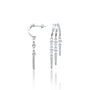 Trendy twin fall chain diamond drop earrings
