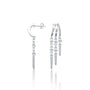 White gold twin fall chain diamond drop earrings