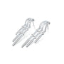 Stylish twin fall chain diamond drop earrings