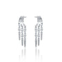 Twin fall chain diamond drop earrings for women 