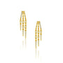 Yellow gold twin fall chain diamond drop earrings 
