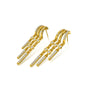 Party wear twin fall chain diamond drop earrings 