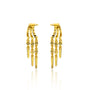 Unique twin fall chain diamond drop earrings 