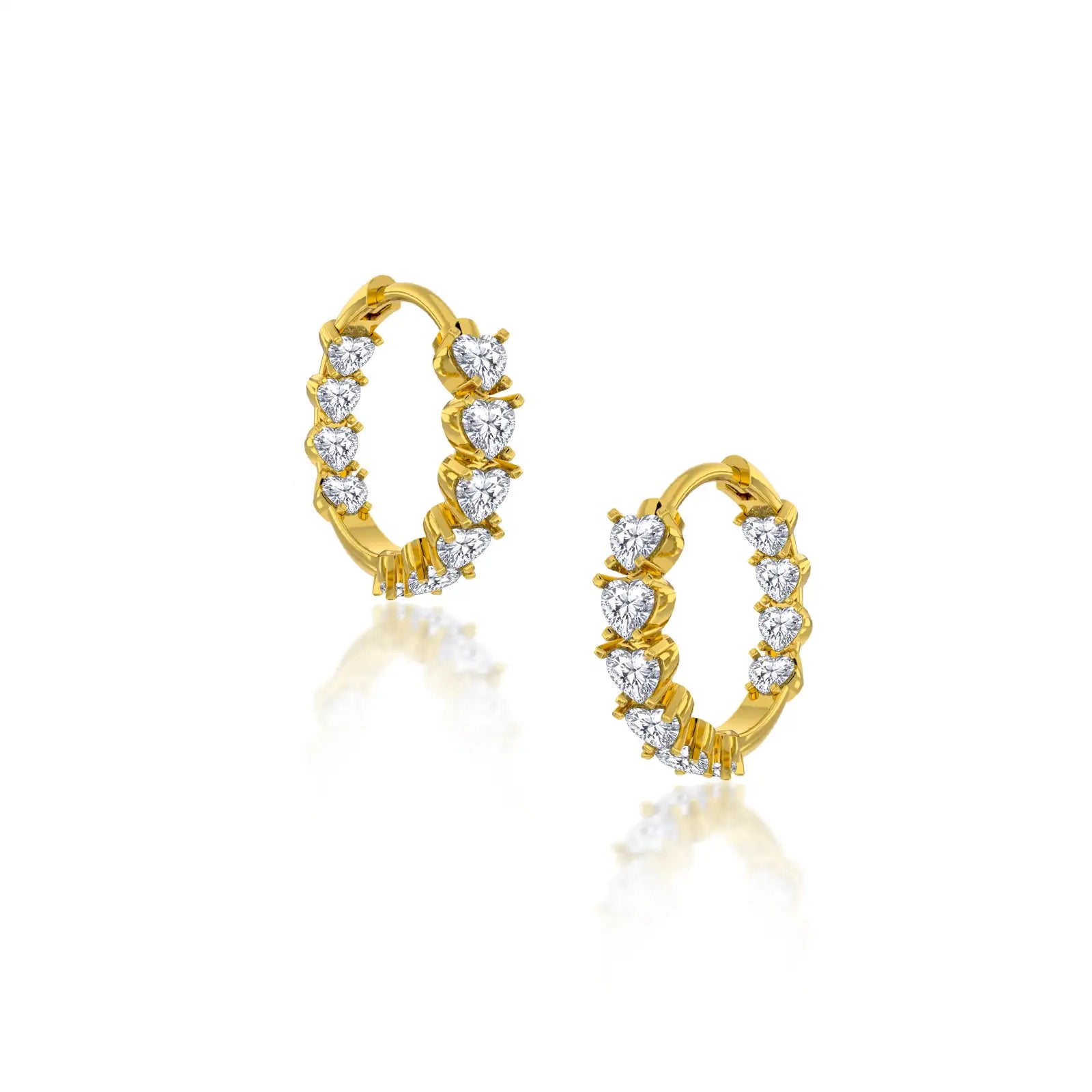 Stylish Forever hearts hoop diamond earrings 