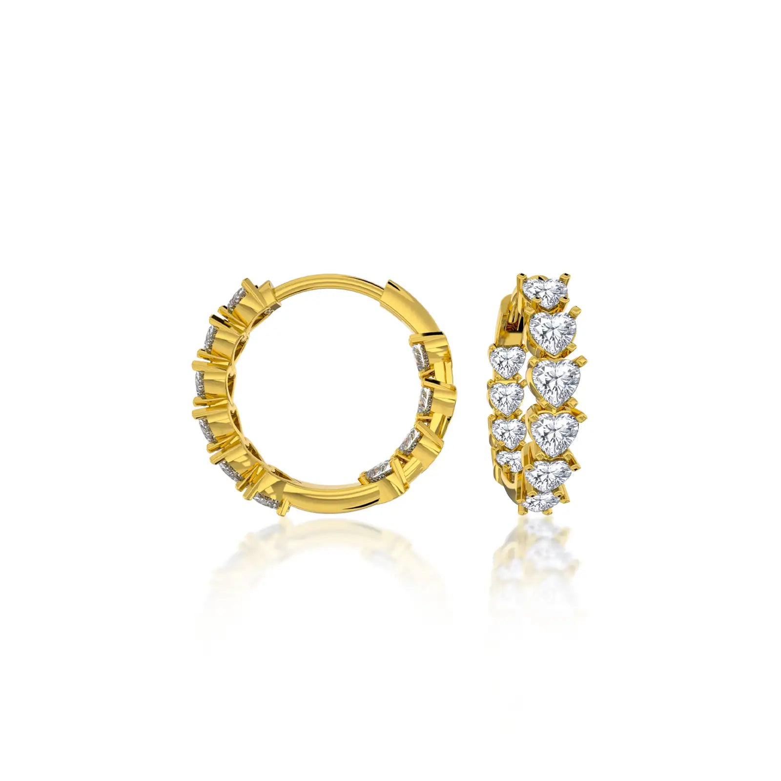 Forever hearts hoop diamond earrings for women