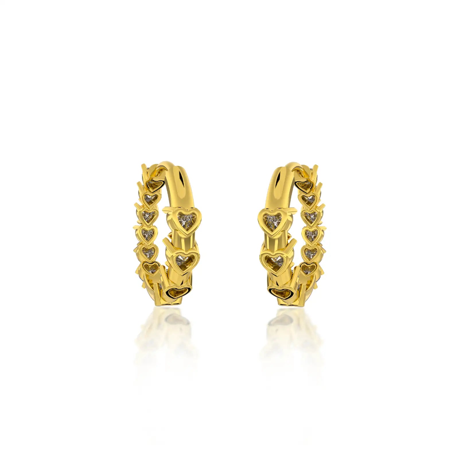 Forever hearts hoop diamond earrings
